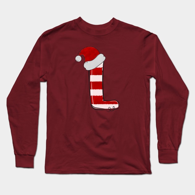 Letter L (Christmas Alphabet) Long Sleeve T-Shirt by Pop Cult Store